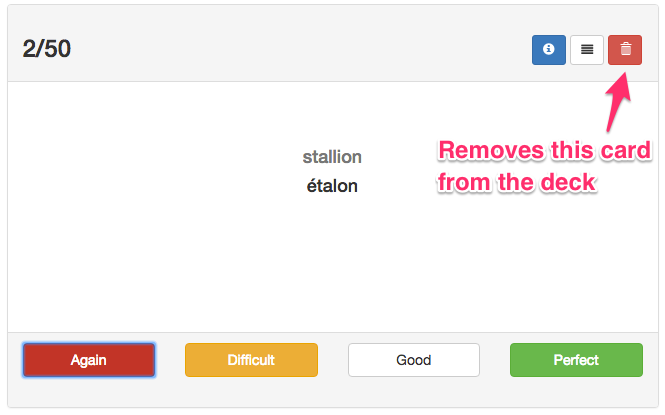 Remove flashcard